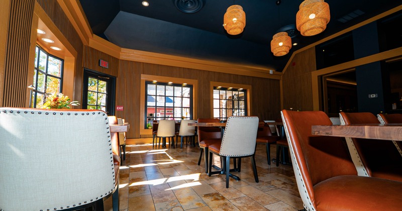 Interior, tables and chairs