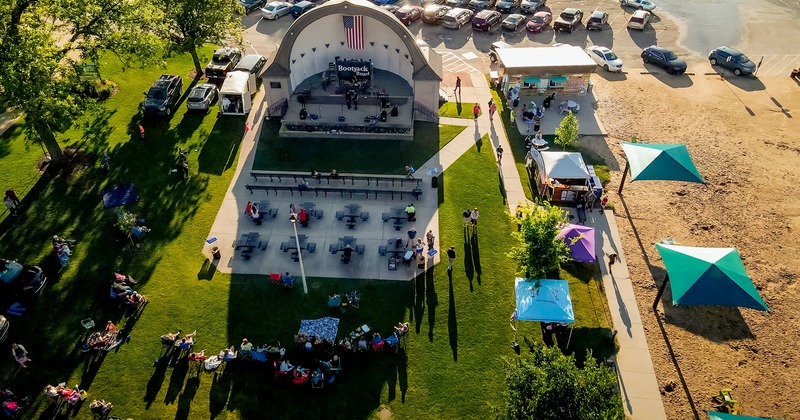 Aerial view of concert and buddy's beach bungalow