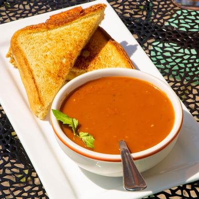 Soup and toasted bread