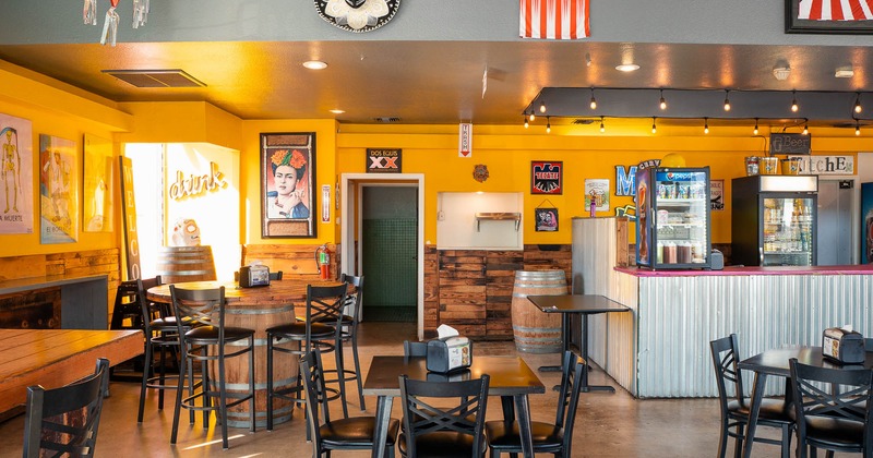 Interior, dining area with tables and chairs