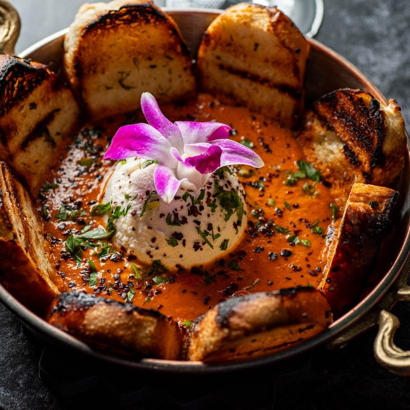 menu item 4 of 23, Goat Cheese Tomato Dip* (V)