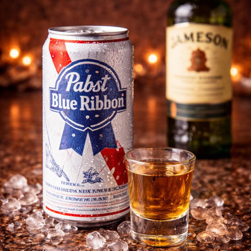 menu item 13 of 14, PBR & shot of Irish Whiskey