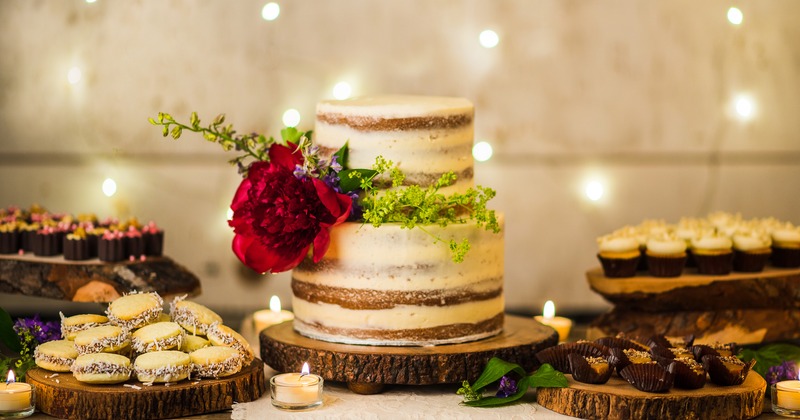 White wedding cake