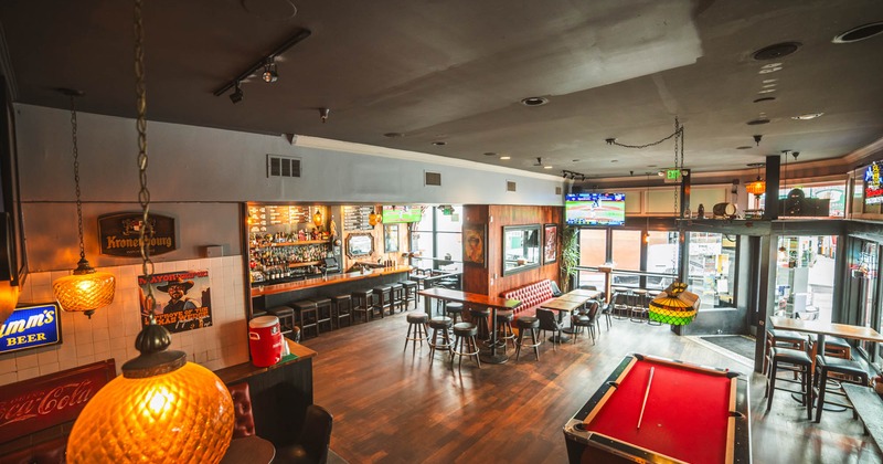 Interior, wide view, dining area