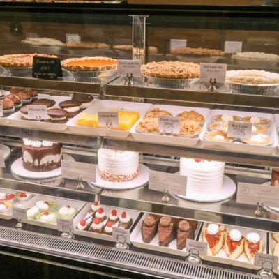 Dessert display case.