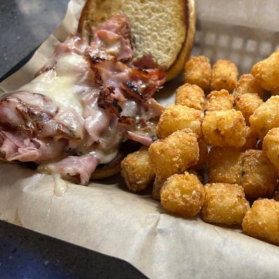 Hot Ham and Cheese with tots.