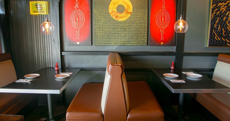 Dining area, booth tables