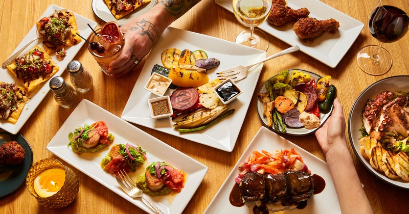 Served meals on the table