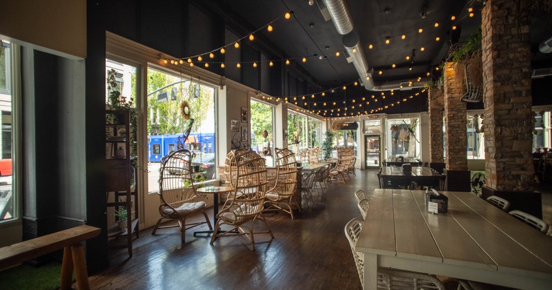 Interior, seating place near windows