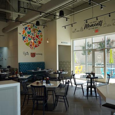 Interior, seating area.