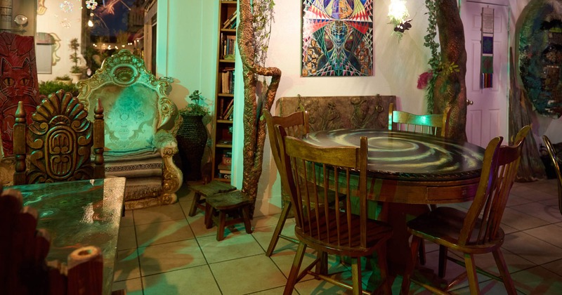 Interior, table and chairs