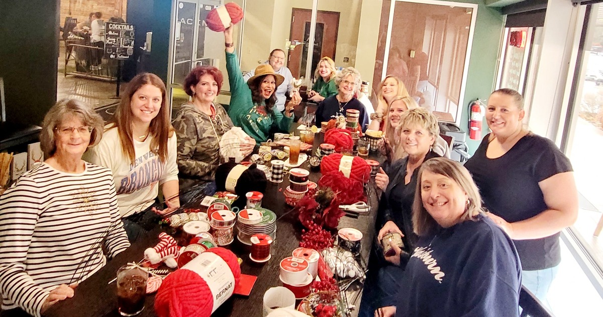 Customers at a large dining table