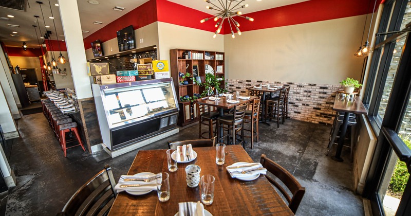 Dining area, bar and checkout counter