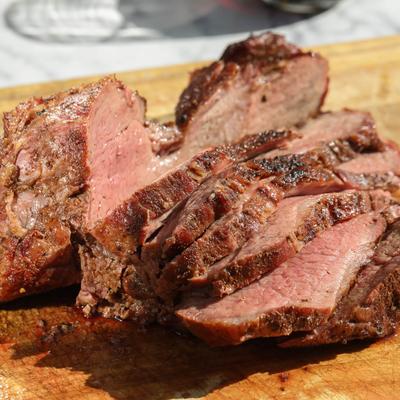 Sliced tri tip.