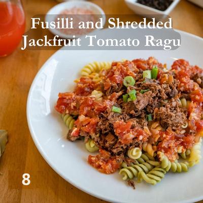 Fusilli and Shredded Jackfruit Tomato Ragu