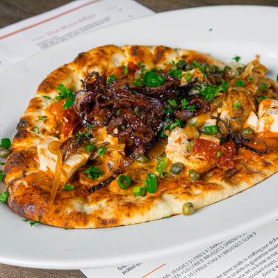 Grilled chicken flatbread.