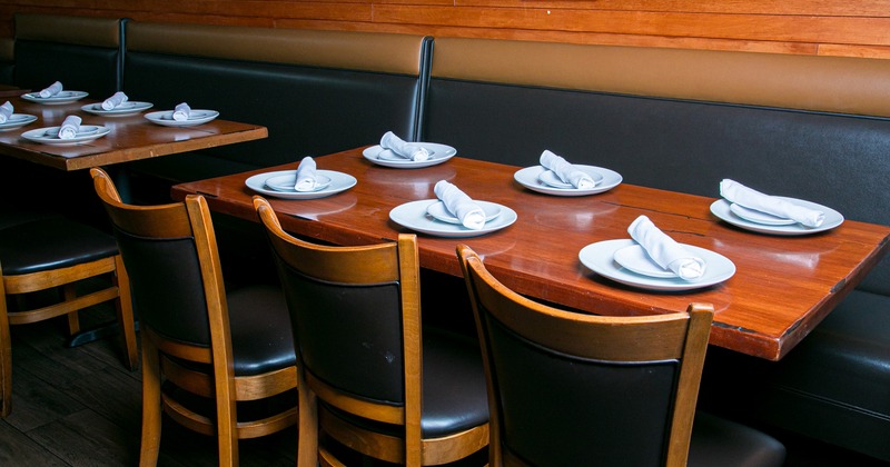 Restaurant interior, set dining tables