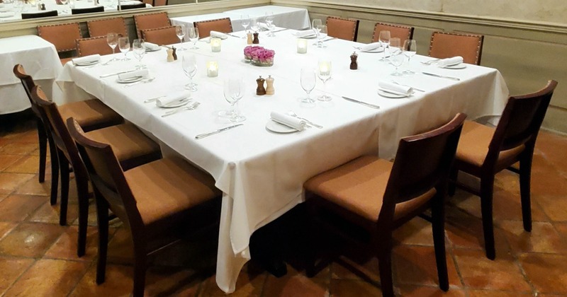 Interior, table ready for guests