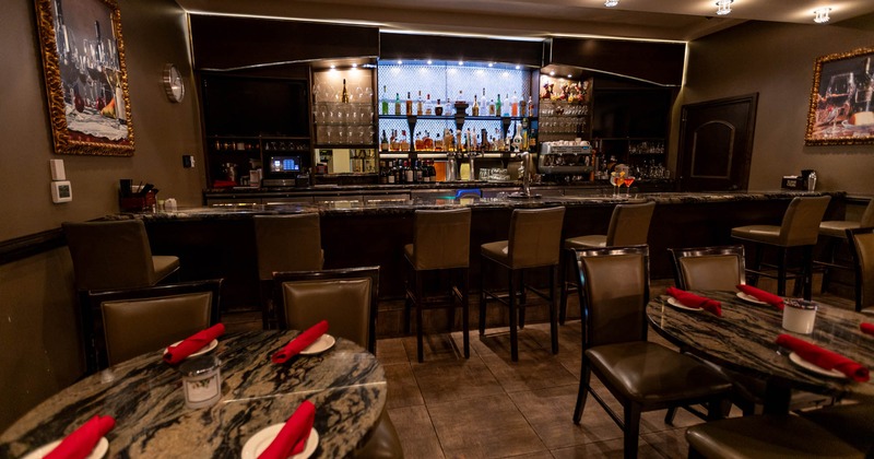 Interior, seating and bar area