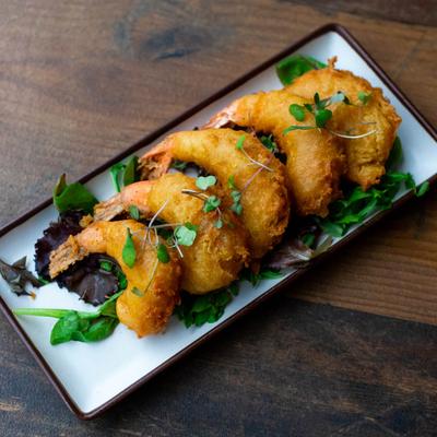 Fried jumbo shrimp.