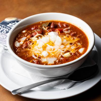 Home made beef chili served daily at gatbys pub and grill.