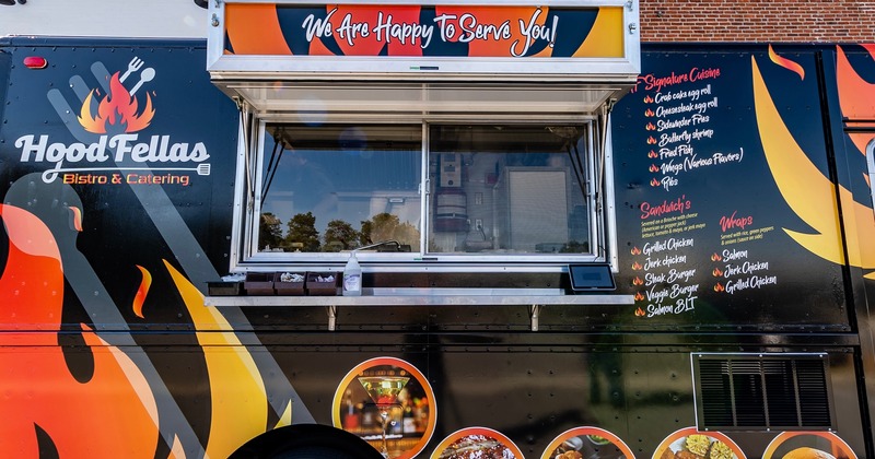Food truck serving window