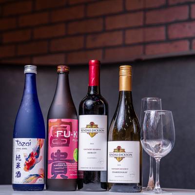 Various wine bottles.