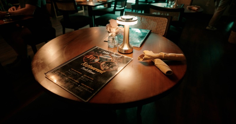 Interior, table ready for guests