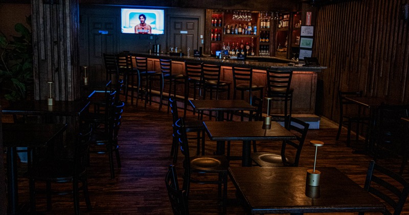 Interior, tables and chairs