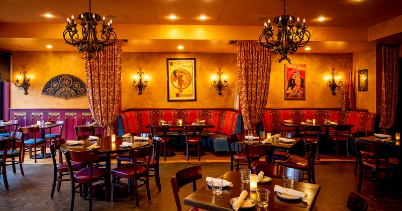 Diner area, tables, chairs, booths