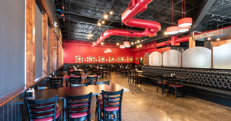 Interior, tables and seating