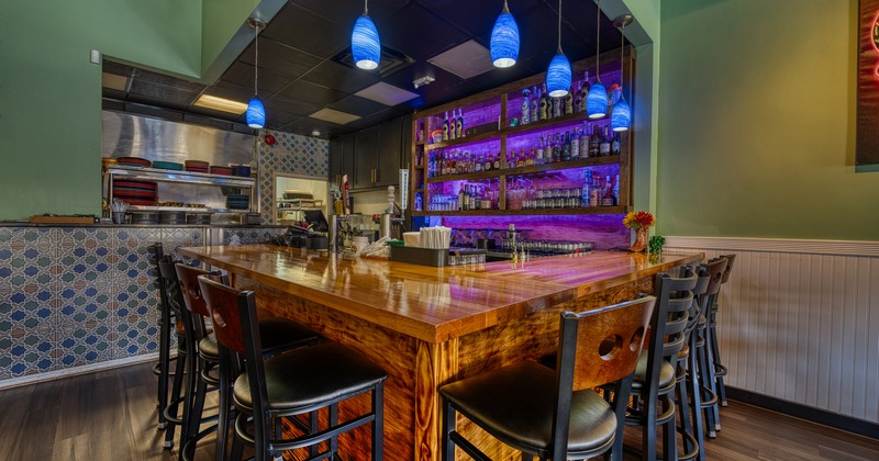 Cozy restaurant interior bar area