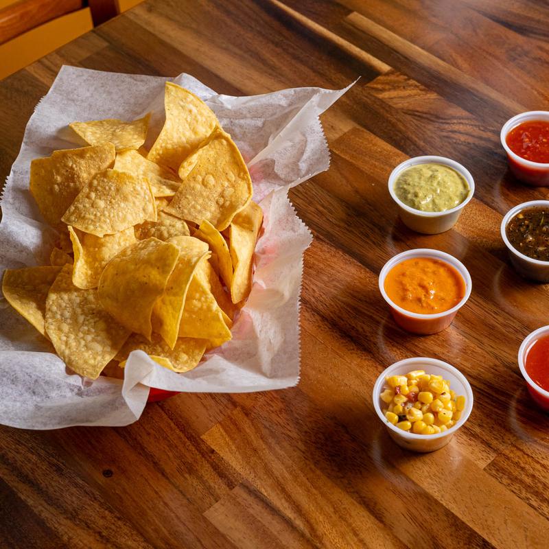Drinks, Chips with Salsa & Cookie photo