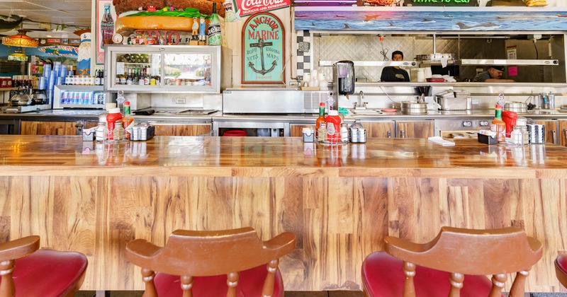 Interior, dining area and the bar