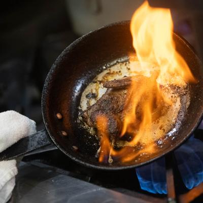 Flame in the frying pan.