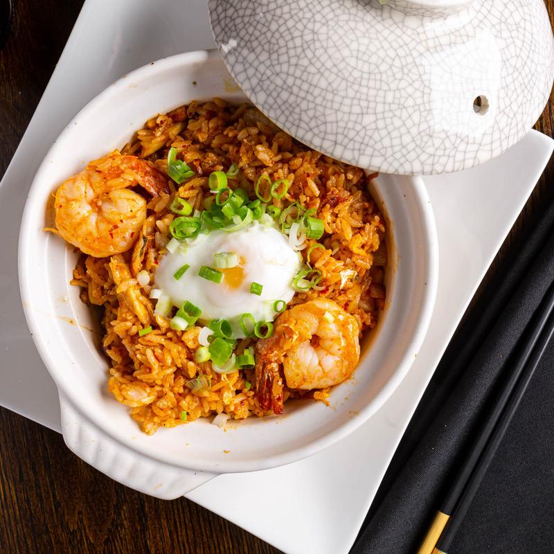 Kimchi Fried Rice with Poached Egg photo