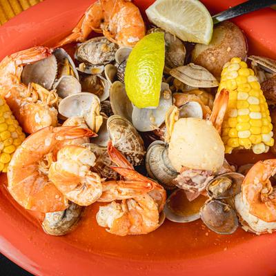 Cajun shrimp and clams.
