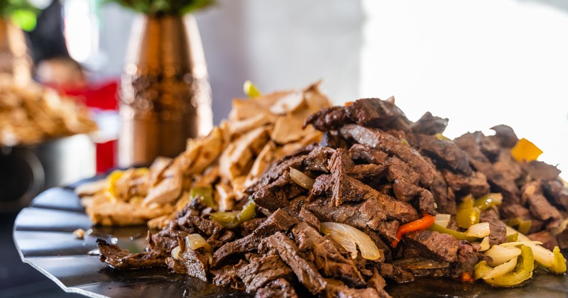 Fajita plate, closeup