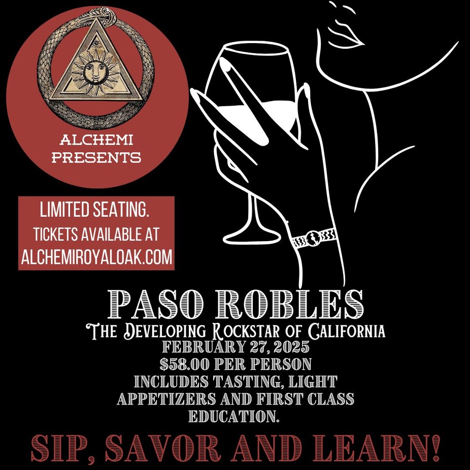 Sip, Savor, and Learn! Paso Robles: The Developing Rockstar of California event photo