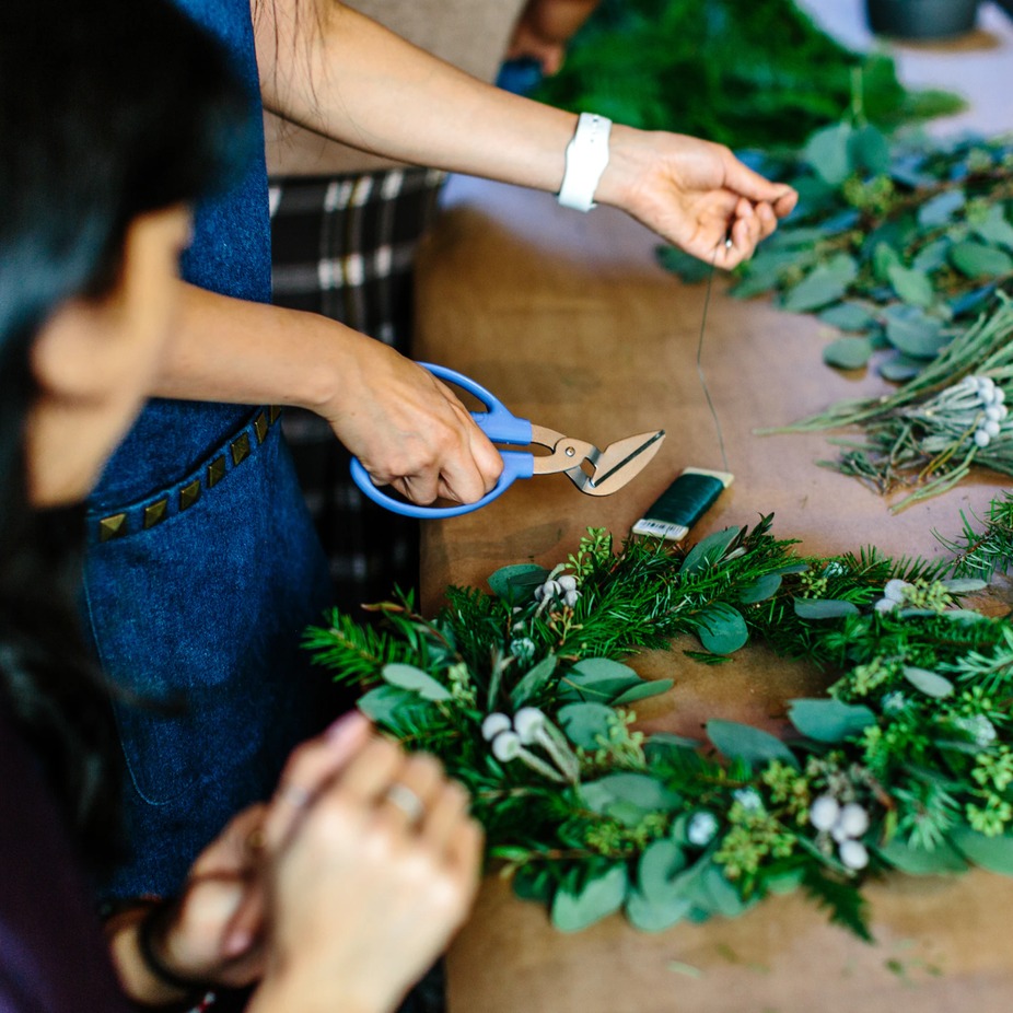 Wreath Building with Madelyn Claire Floral event photo