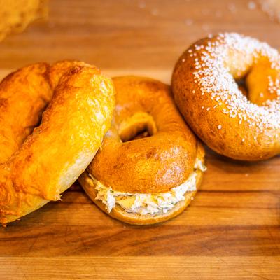 Bagel display for catering.