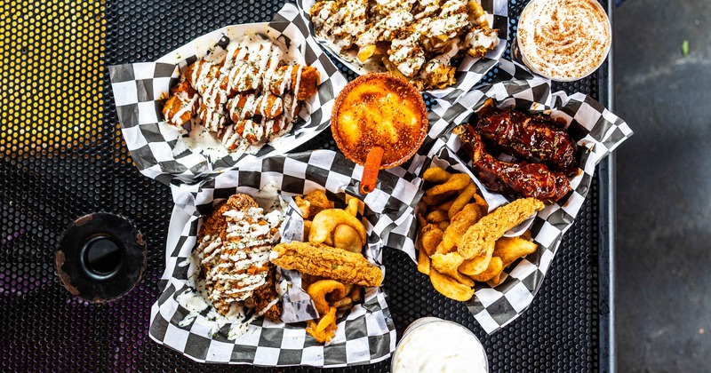 A top view of assorted meals