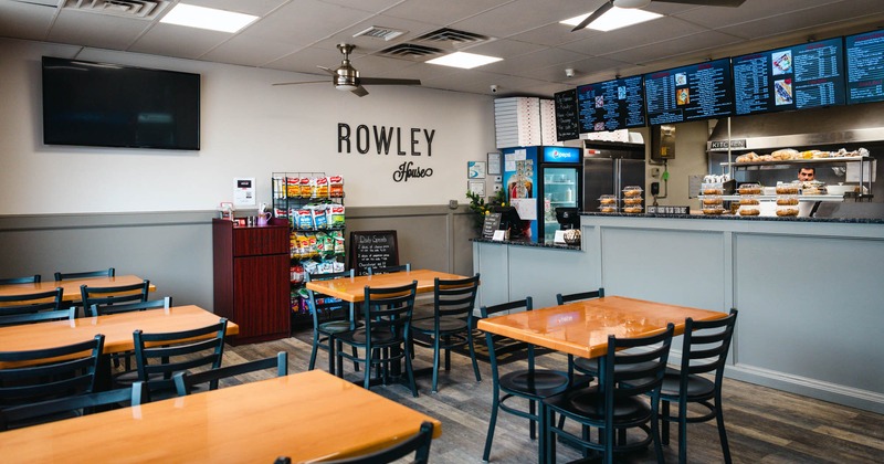 Interior, dining area, bar