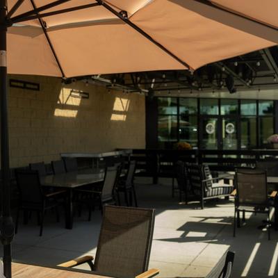 Exterior, seating area.