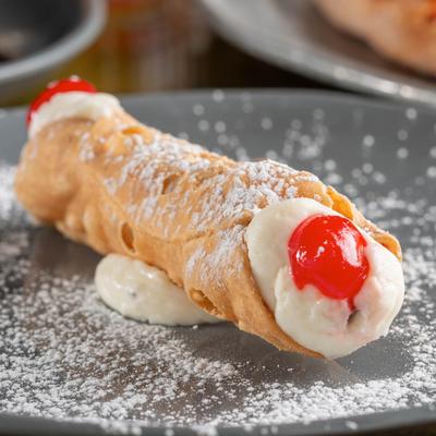 A served canoli.