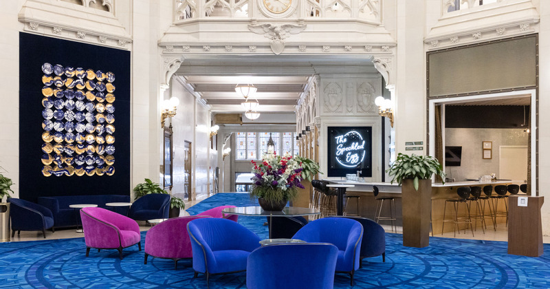 Interior, seating area with armchairs