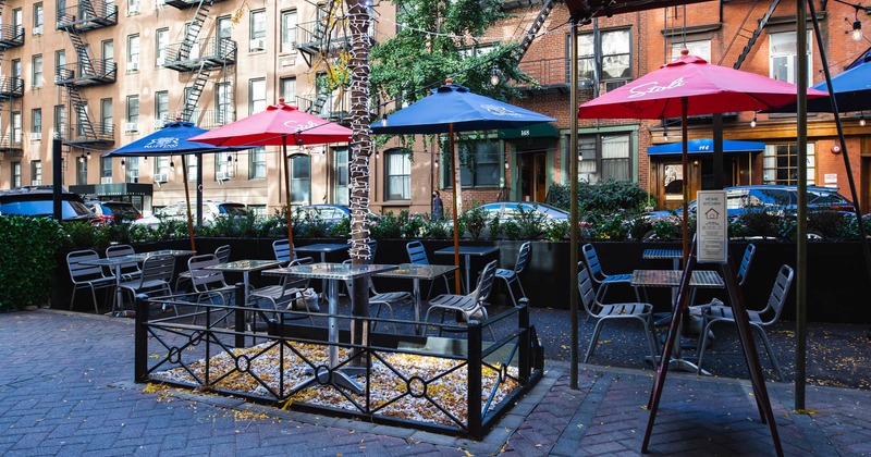 Tables and seats outside