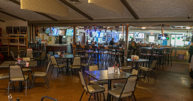 Diner area, tables, chairs