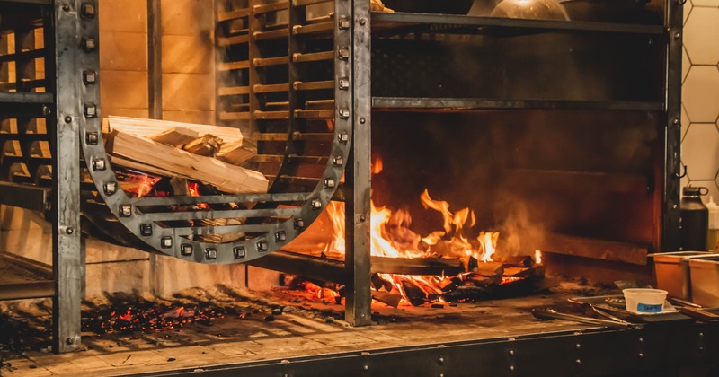 Custom Fabricated Wood-Burning Hearth