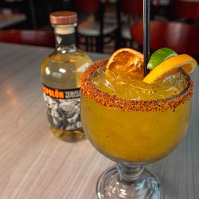 Margarita and a bottle of tequila.